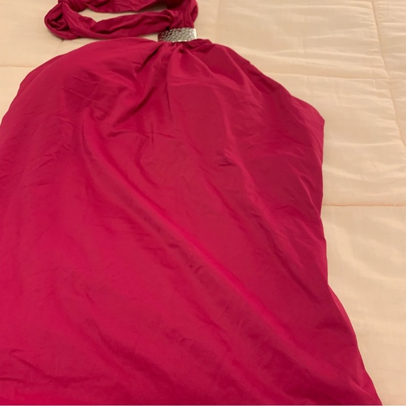 MICHAEL KORS fuchsia pink size 12 swimsuit one piece with metal accent halter - Picture 3 of 12